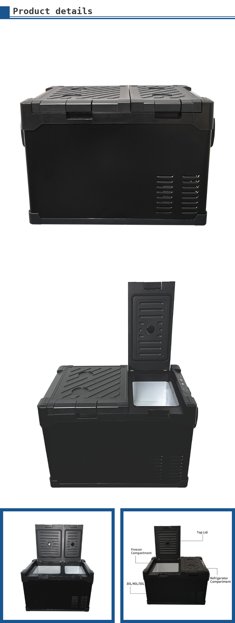 Compresseur de 12v DC réfrigérateur de voiture 45 litres congélateur mobile réfrigérateur de camping de voiture mini réfrigérateur