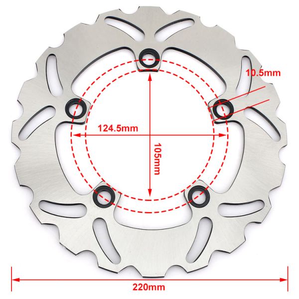 Motorcycle Rear 220mm Brake Disc for Yamaha YZF R6 R1 FZ8 Racing Motorcycle