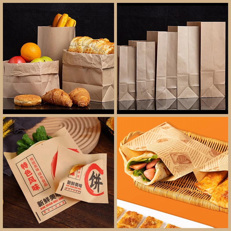 Brown Food Grade Kraft Paper Sandwich Bags Kraft Unbleached Natural Kraft Коричневые бутылки для сэндвичей из бумажной бумаги