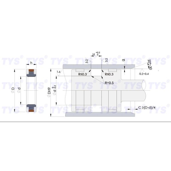 High Pressure NBR Piston Rod Seal SPGW 50mm 65mm Compact Seals