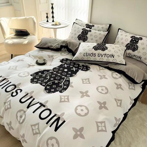 Hogar Hotel Hospital Escuela Impreso Diseñador Oso Blanco 100% IV Polyester Set de ropa de cama