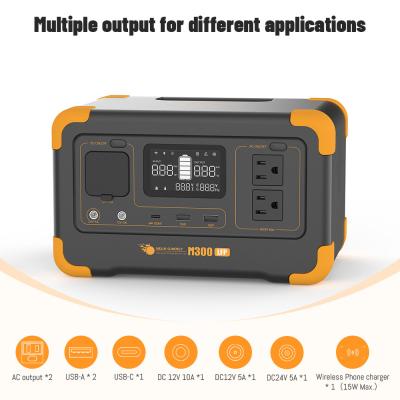 Générateur solaire à batterie au lithium rechargeable 300W UPS LiFePO4 Banque d'énergie solaire