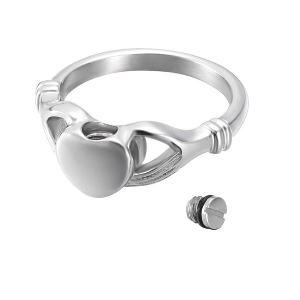 Unique Designs Heart-Shaped Openable Cremation Ash Urn Finger Ring for Women Jewelry