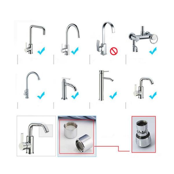 Energy Saving Shower Head Swivel Adapter , Chrome Finish Plumbing Aerator