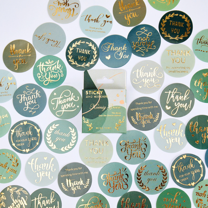 Full Color Self Adhesive Label Stickers Stamping Thank You Sticker Gift Baking Seal