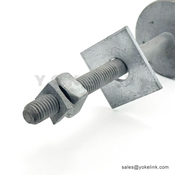 Wide Base Crossarm Pin HDG | Nylon Thread Insulator Stud | ASTM A153 Crossarm Pin