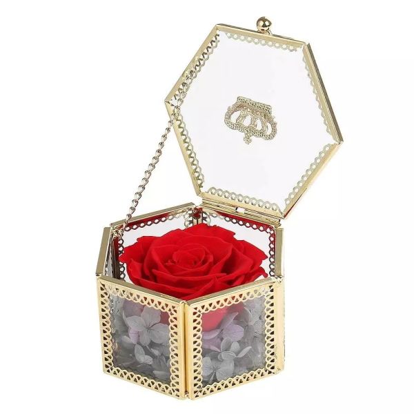 Wholesale preserved flower gift box new design acrylic box preserved roses