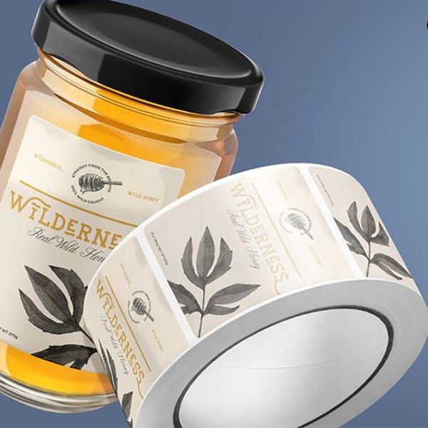 Customized Brand Honey Glass Jar Labels Sticker Logo Waterproof Honey Packaging Label Roll Manufacturing