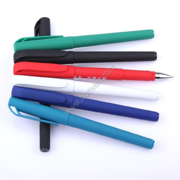 rubber frosted office ball pen, smooth writing gift ink pen