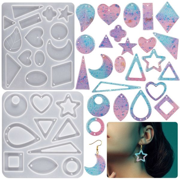 Drip glue DIY resin UV glue grinding tool Mirror handmade jewelry Earrings and earrings Silicone mold