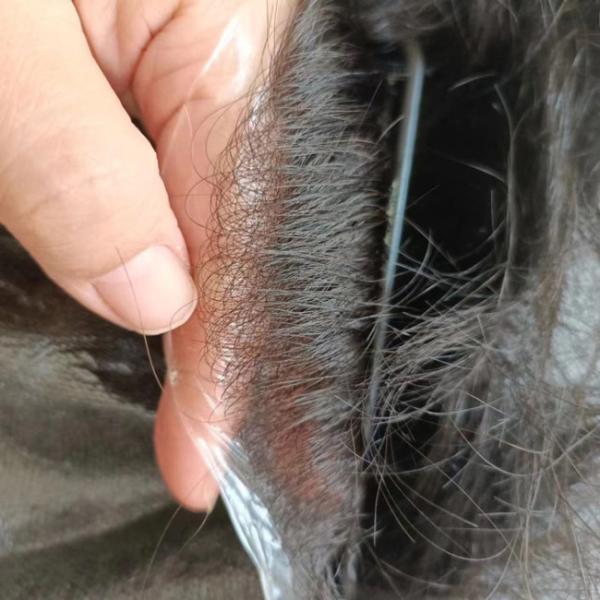 100% cabelo humano V Loop Homens Topper Peruca Homem Perucas Cabelo real Ultra fina