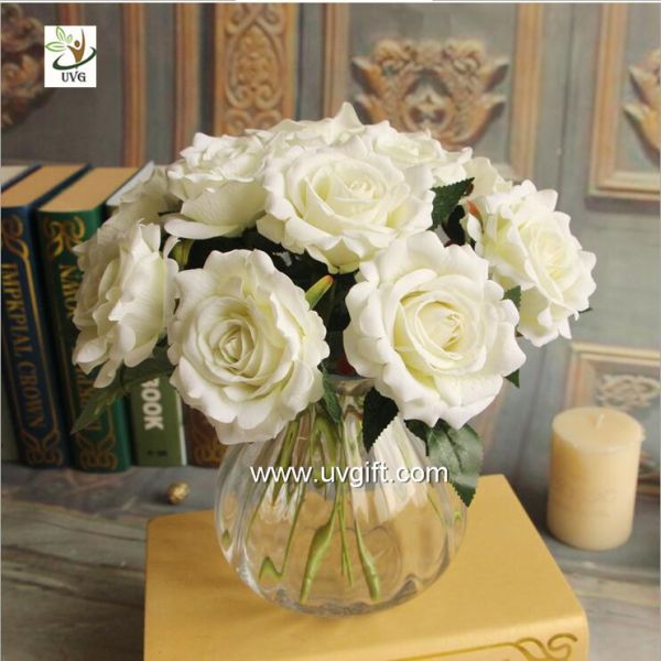 UVG FRS66 wedding accessories artificial red velvet rose flower for party table decoration