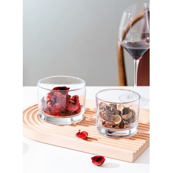 Modern Nordic Clear Glass Cylinder Vases Centerpieces Pressed 3.15 Inch Tall