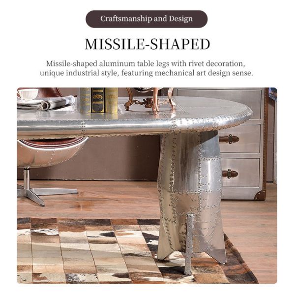 Nidea #8305 Desk Vintage Aluminium Industrial Design Mid-Century Aviation Office Table Durable Commercial Customized