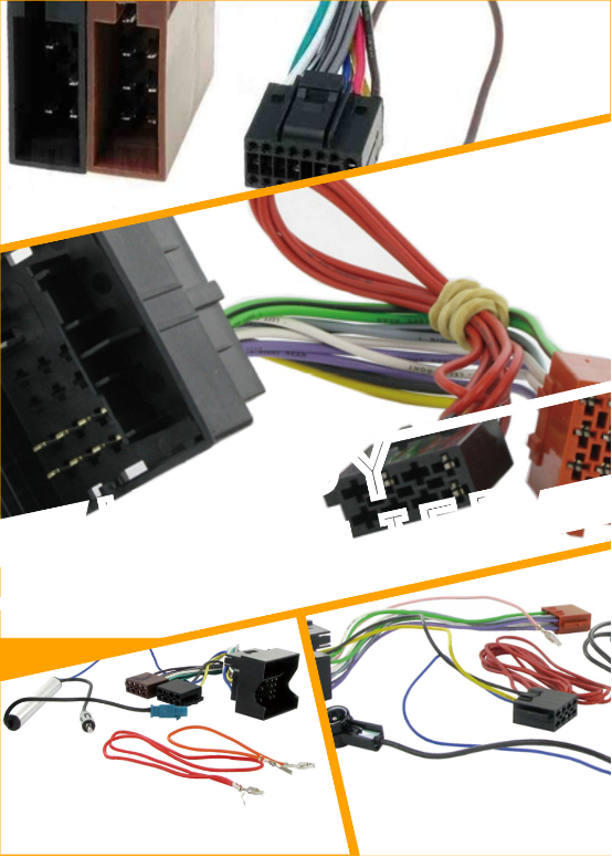 6AWG To 24AWG Gauge ISO Automotive Wiring Harness Radio Cable Male Female Connector