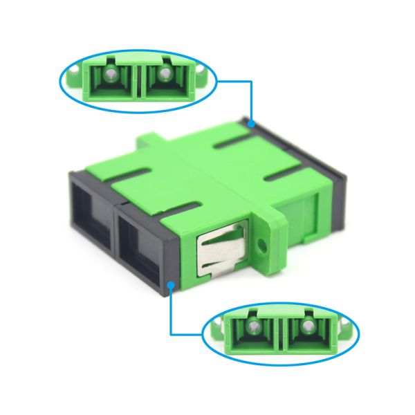 Сеть GSM оптоволоконный зеленый SC APC однорежимный дуплексный оптический адаптер с фланцем