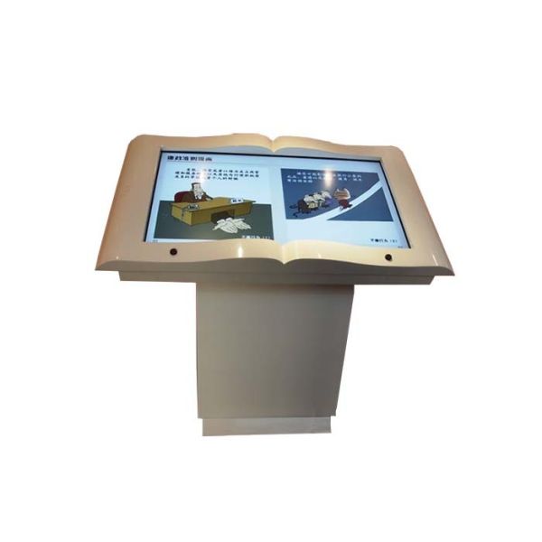 White Metal Free Standing Hd Multi Touch Screen Table For Museum , Long Life