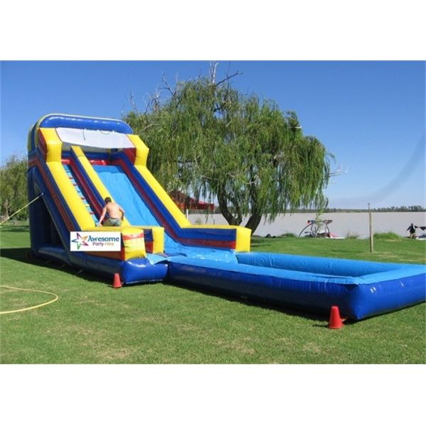 Fire Resistant PVC Tarpaulin Giant Inflatable Water Slides For Rent