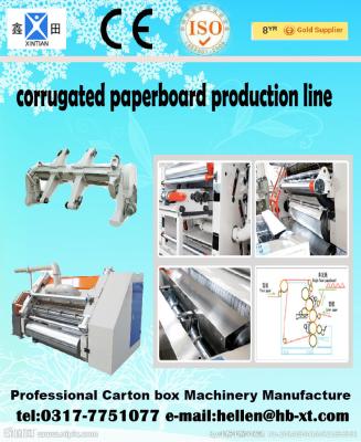 2 Layer Corrugated Paperboard Making Machine 0 - 60 m / min With Clamping Arm