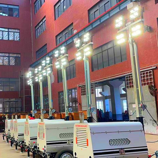Diesel Powered Light Tower Relief Emergency Light Tower 45L Large Fuel Tank Portable Diesel Light Tower