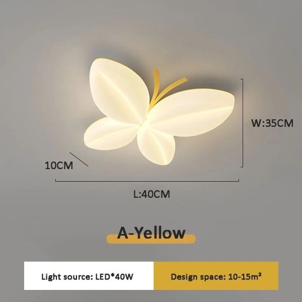 Bedroom Ceiling Lamps Creative Princess Room Little Girl Warm Romantic Butterfly Ceiling Lights(WH-MA-312)