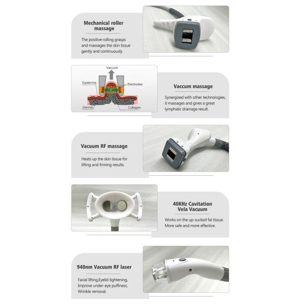 Machine de réduction de graisse par radiofréquence et cavitation sous vide VelaBody, machine de remodelage corporel et de perte de poids sous vide