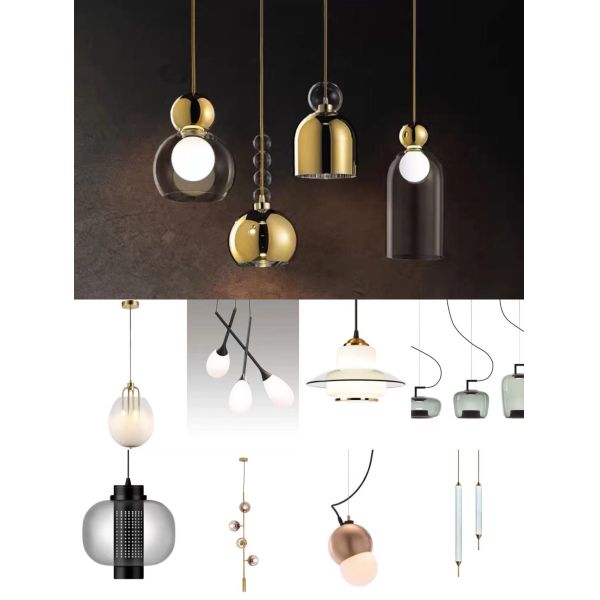 Glass Chandelier Ceiling Luxury Interior Led Design Modern Hanging Lamps Pendant Light