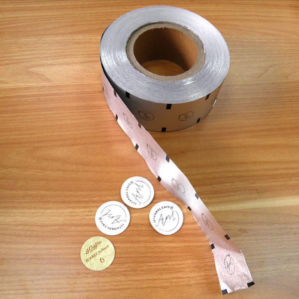 37mm Printed Nespresso Capsules Foil Lids 0.038mm Die Cut Lids Heat Seal