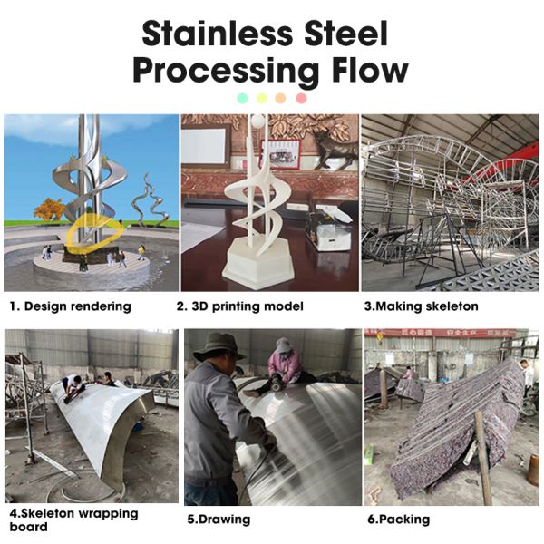 Customizable Design Durable Stainless Steel Sculpture for Indoor & Outdoor Use