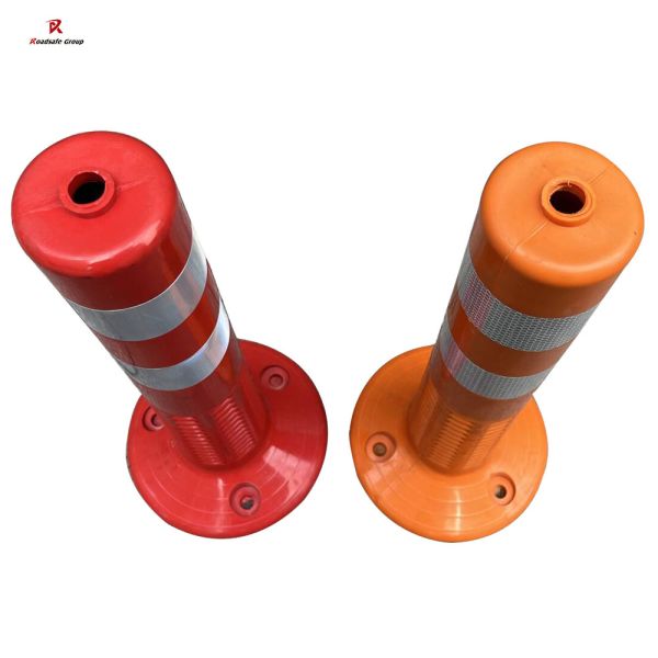 Traffic PU 500mm Warning Post Reflective Delineator Road Spring Flexible Bollard
