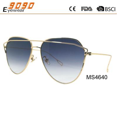 Sunglasses with metal frame, new fashionable design style, UV 400 Protection Lens
