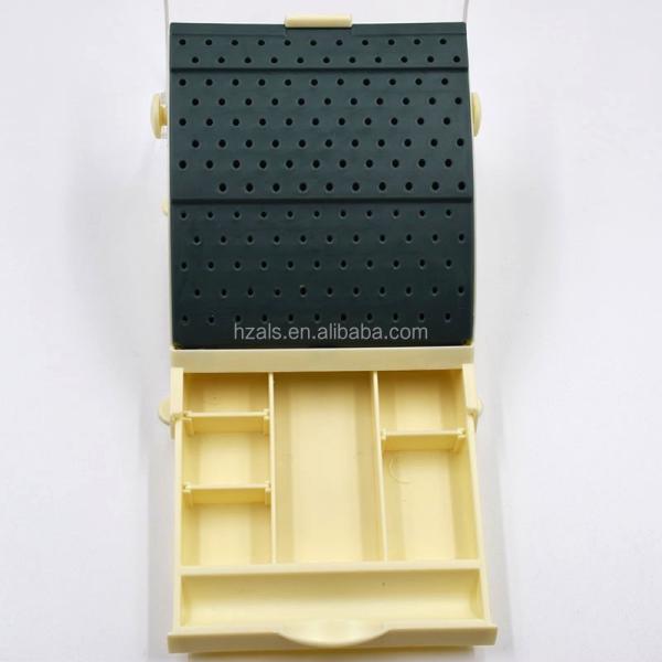 TOP Dental Dental Bur Block Holder Station with Pull Out Drawer Holds142 burs/ Dental Lab products