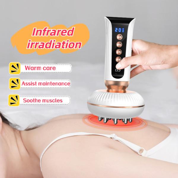 20 Gear EMS Microcurrent Electric Meridian Brush Infrared Heating Vibration Therapy Massage Device