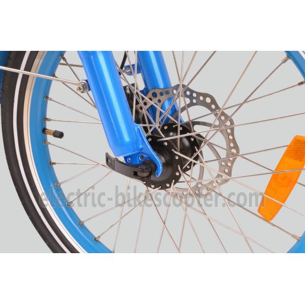 Blue Mens Women'S Electric Folding Bike , Citizen Folding Electric Bike 20