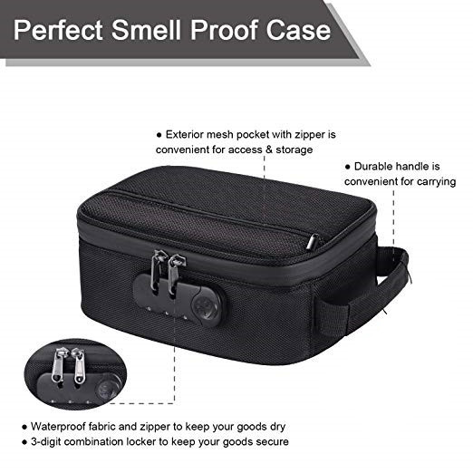 Waterproof Smell Proof Case With Lock , Odor Proof Bags For Herbs 8.3x6x3