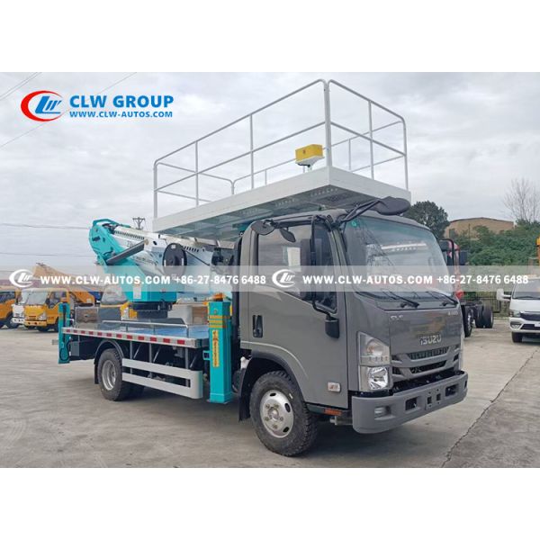 Isuzu KV100 4x2 23-Meter Aerial Work Platform Truck with 300kg Stainless Steel Platform and CAN Bus & Wireless Remote Control