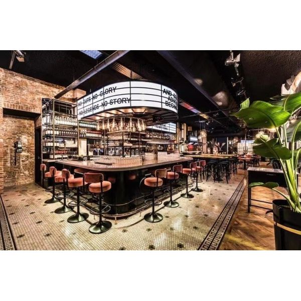 Versatile Scene Bar Stool Chairs Multi Color Tufted Backrest High Foot Bar Stool Velvet