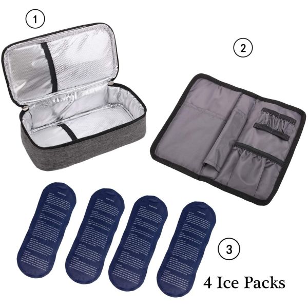 Insulin Cooler Travel Bag with Insulation Liner Keep Your Medication Cold and Organized