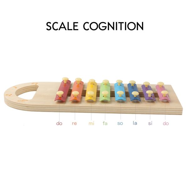 8 juguetes educativos de los instrumentos de madera del xilófono de los niños del piano de las notas