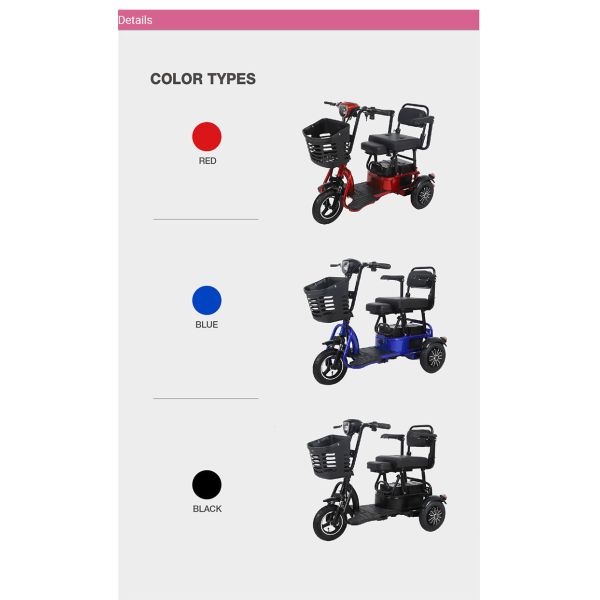 Three Wheel Electric Tricycle Bike 60V 500W Electric Tricycle For Cargo