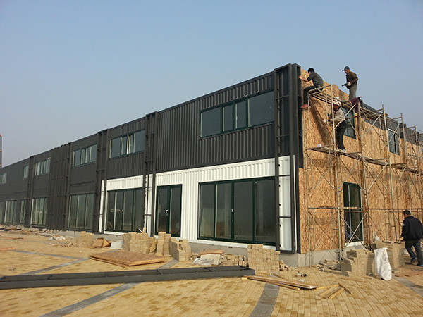 Hot Dip Galvanized Prefabricated Warehouse Shed , Light Prefab Storage Buildings
