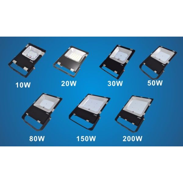 SMD 3030 Ipad Outdoor Flood Lamp 10W-200W 120 Degree Beam Angle Black Housing