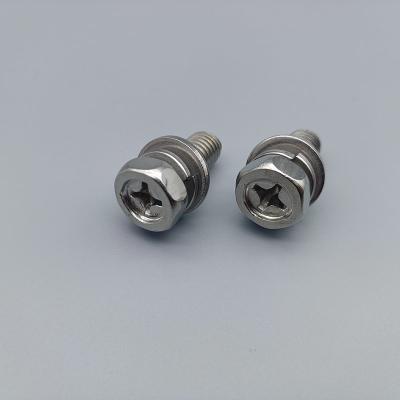 Durable Cross Hex Head Machine Bolt With Washer Assemblies
