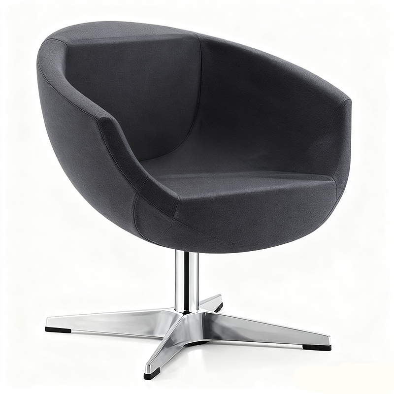 2025 Modern Portable Swivel Single Lounge Chair with Wool Fleece Backrest Metal Legs for Apartment & Dining Rooms