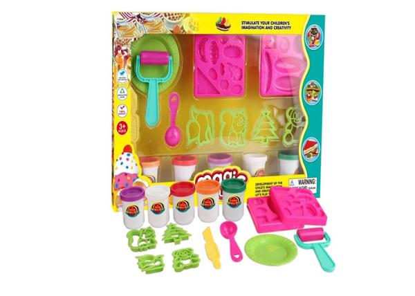 Educational DIY Modeling Play Dough Arts And Crafts Toys Set 5 Colors W / Tools Age 3
