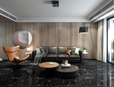 Porcelain Double Vitrified Tiles Dark Night Polished Floor Tiles