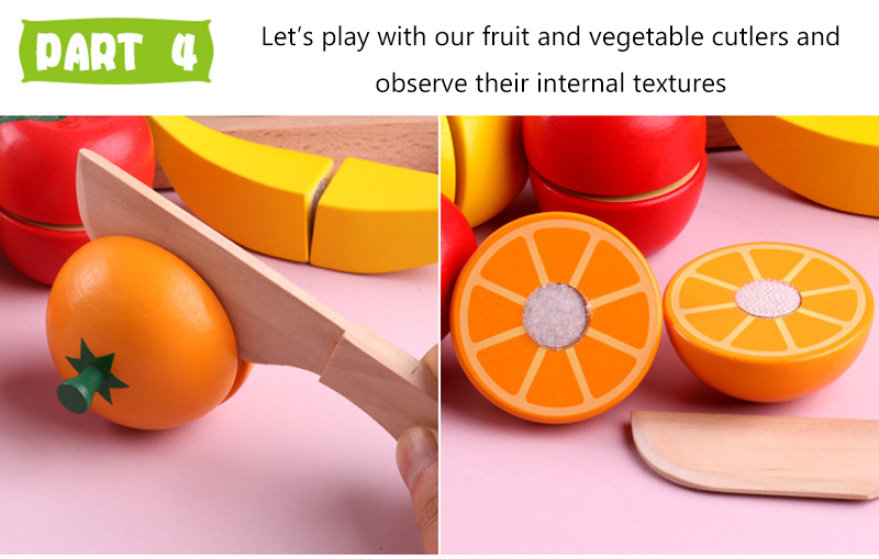 Варить подпирает еды игры роли 5.5cm игрушки плода деревянной магнитные