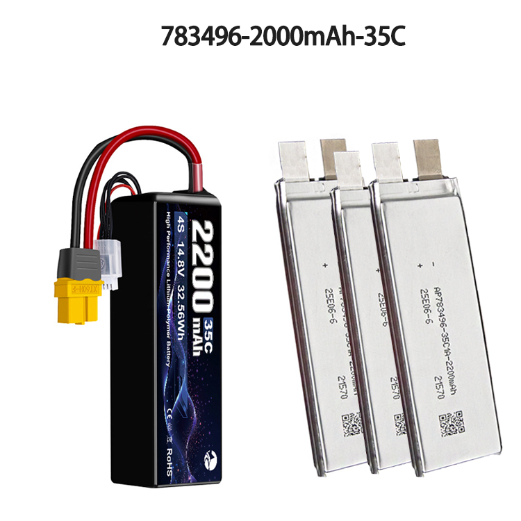 35C Discharge 2200mAh 783496 LiPo Battery Pack - High Power RC Battery for Drones, RC Cars, Aircraft Models