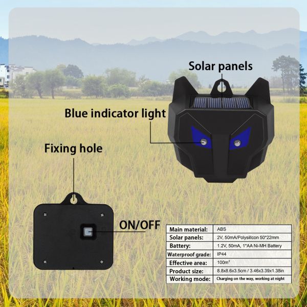 Solar Powered Red LED Lights Cockroach Trap and Raccoon Deterrent for Home Perimeter
