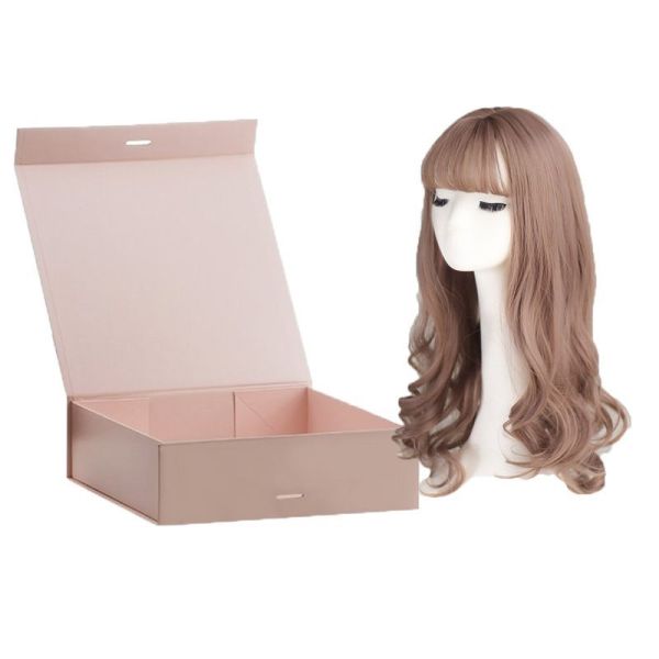 Customized Folding Gift Box Magnet Packaging Box For Human Hair Extension Wig Accessories